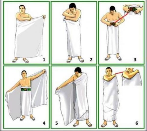 Ihrâm pour le hajj : Tenue pour le pèlerinage 2023 (Hajj) et la Omra (Vêtement en 2 pièces à base de micro fibre / coton dans un sac)